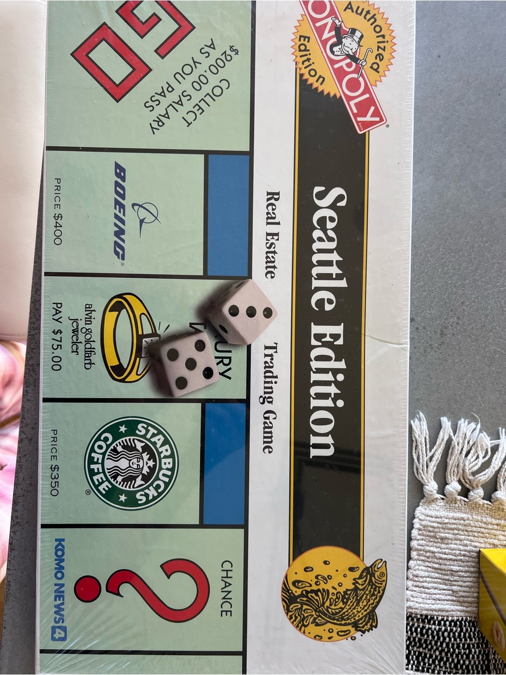 Monopoly Seattle Edition Board Game - White Dice